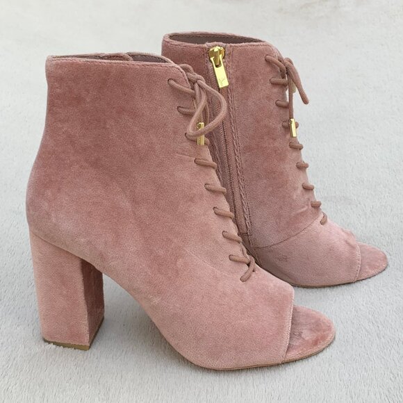 Joie Lakia Velour Peep Toe Heel Booties Sz EU38 NWOT - Picture 4 of 15